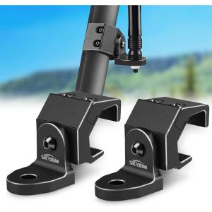 image2 PCS UTV Flag Mount Heavy Duty Adjustable Whip Light Mount for Profit Cage Compatible with Polaris Ranger General Canam Maverick Trail Sport Defender Commander 2021 Black