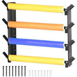 image4Roll Vinyl Roller Holder with Brackets No Extra Rod Roll Required Metal WallMounted Storage Rack for Car Vinyl Wallpaper Window Film Wall Mount Garage Organizer Rollers Not Included