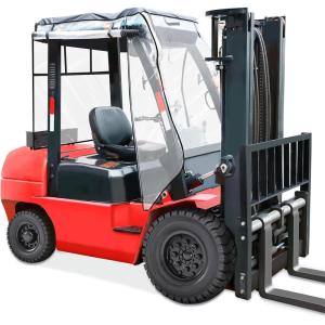 imageClear Forklift Rain Cover Universal Waterproof Cab Enclosure with PVC Film ampamp 600D OxfordFabric Heavy Duty AllWeather Accessories for Forklifts Up to 6000 Lb