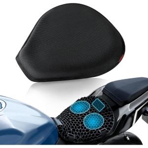 imageDetachable Motorcycle Gel Seat Cushion with Cover Large 3DHoneycomb Structure Shock Absorption ampamp Breathable Motorcycle Gel Seat Pad for Long Rides