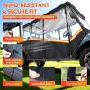 imageGolf Cart Enclosure for 6 Passenger 600D Waterproof Golf Cart Rain Cover with Clear PVC Windshields Compatible with Club Car ampamp EZGO Fits Extended Roof RollUp Doors ampamp Windproof Straps