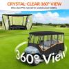 imageGolf Cart Enclosure for 6 Passenger 600D Waterproof Golf Cart Rain Cover with Clear PVC Windshields Compatible with Club Car ampamp EZGO Fits Extended Roof RollUp Doors ampamp Windproof Straps