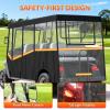 imageGolf Cart Enclosure for 6 Passenger 600D Waterproof Golf Cart Rain Cover with Clear PVC Windshields Compatible with Club Car ampamp EZGO Fits Extended Roof RollUp Doors ampamp Windproof Straps