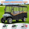 imageGolf Cart Enclosure for 6 Passenger 600D Waterproof Golf Cart Rain Cover with Clear PVC Windshields Compatible with Club Car ampamp EZGO Fits Extended Roof RollUp Doors ampamp Windproof Straps