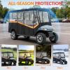 imageGolf Cart Enclosure for 6 Passenger 600D Waterproof Golf Cart Rain Cover with Clear PVC Windshields Compatible with Club Car ampamp EZGO Fits Extended Roof RollUp Doors ampamp Windproof Straps