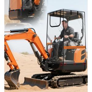 imageUpgraded Transparent Mini Excavator Cover with Magnetic Bottom Waterproof Clear Excavator Cab Enclosure with 600D Cloth ampamp PVC Film Compatible with Bobcat E20Kubota U17 for 17603530 lbs